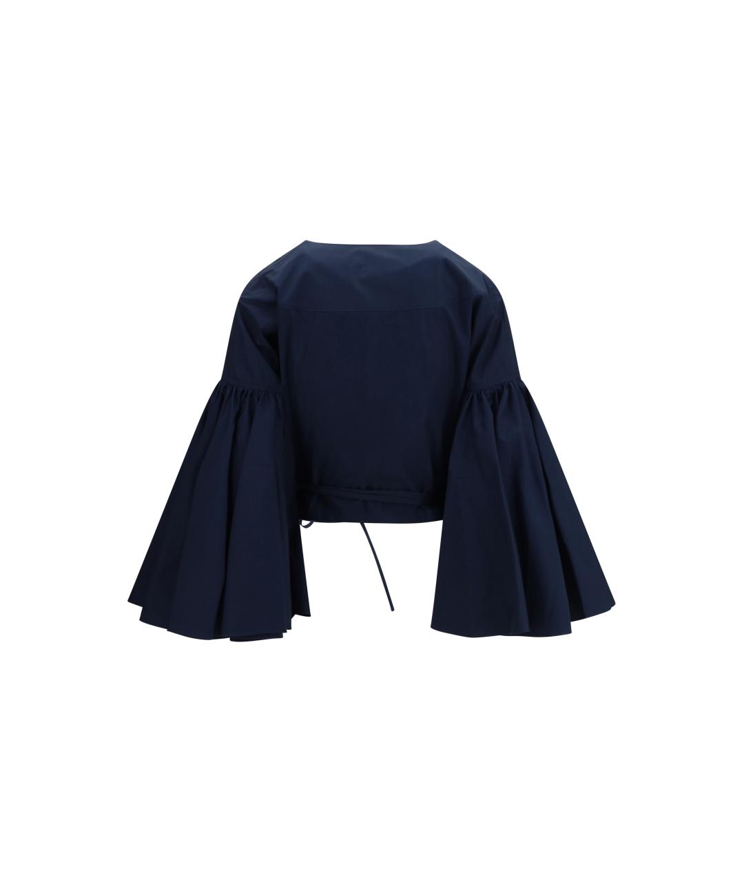 JACQUEMUS Темно-синяя хлопковая блузы, фото 2