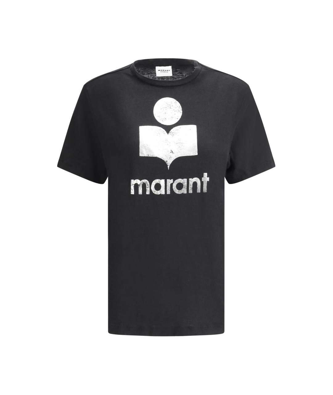 ISABEL MARANT ETOILE Черная льняная футболка, фото 1