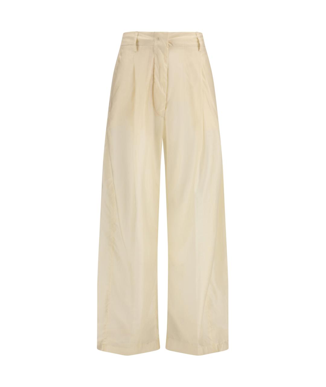 THELATEST Бежевые хлопковые прямые брюки, фото 1