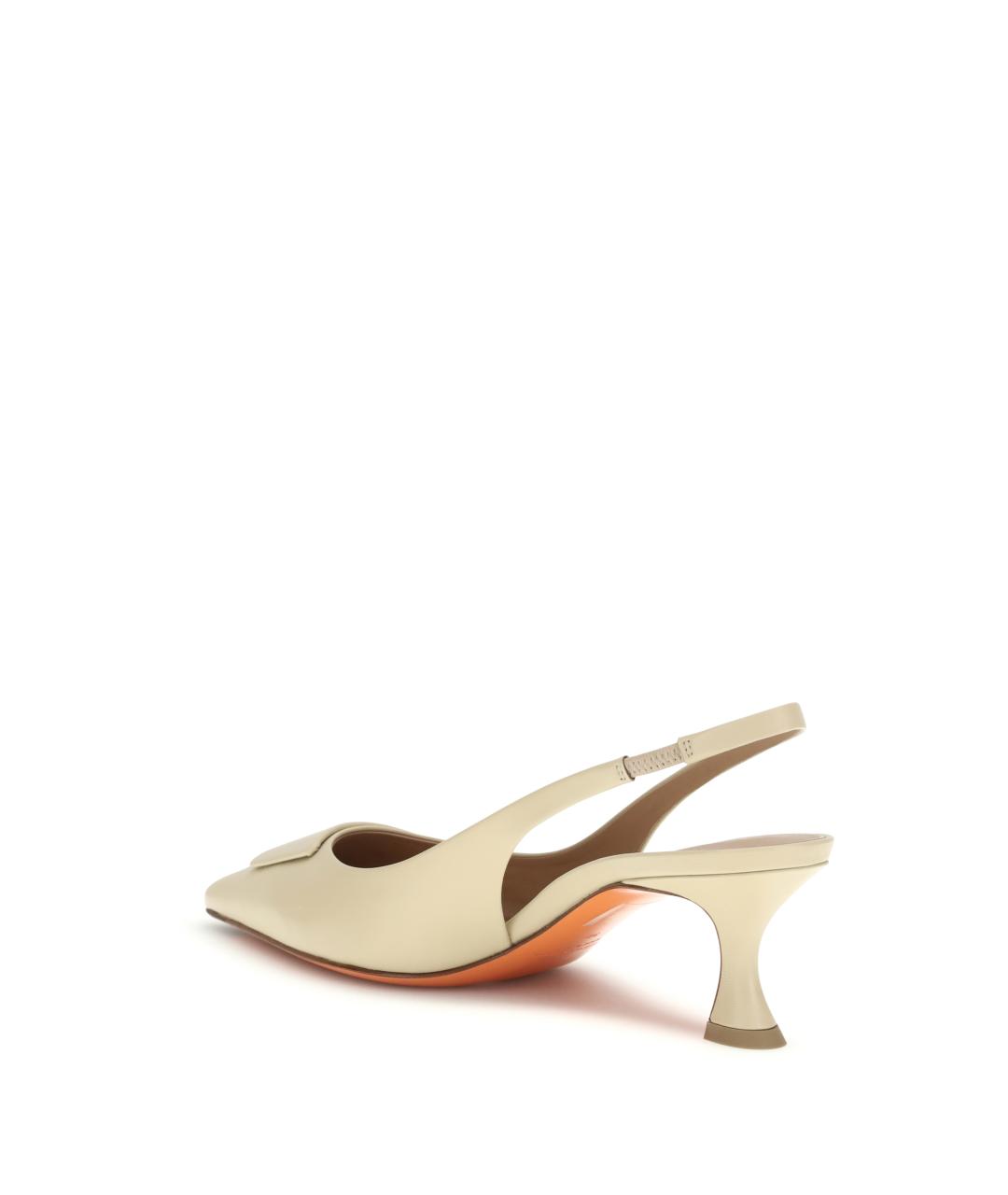 SANTONI Бежевые кожаные туфли, фото 3