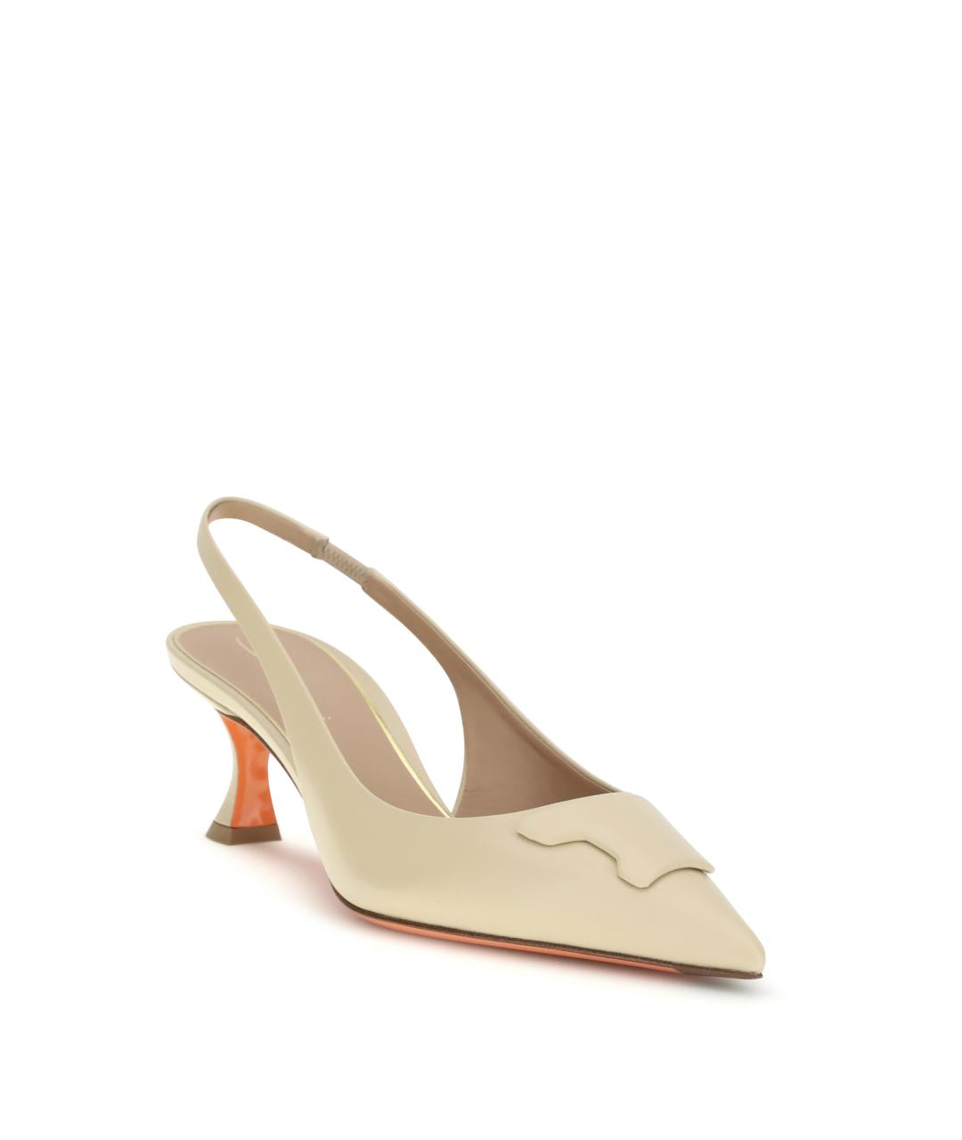 SANTONI Бежевые кожаные туфли, фото 2