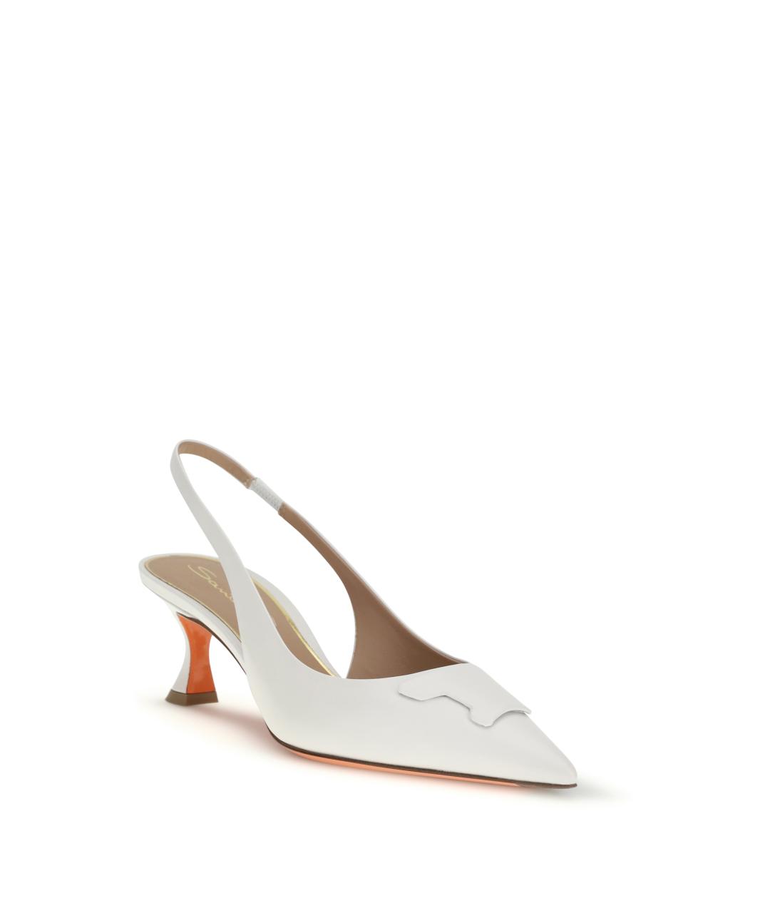 SANTONI Белые кожаные туфли, фото 2