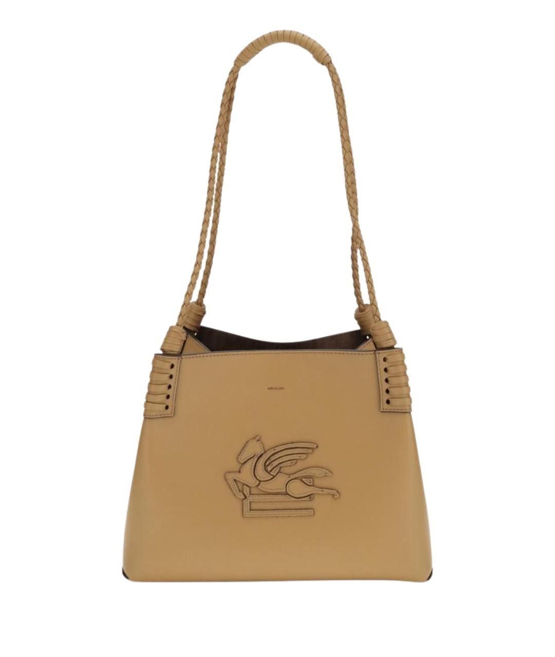 ETRO Бежевая кожаная сумка тоут, фото 1