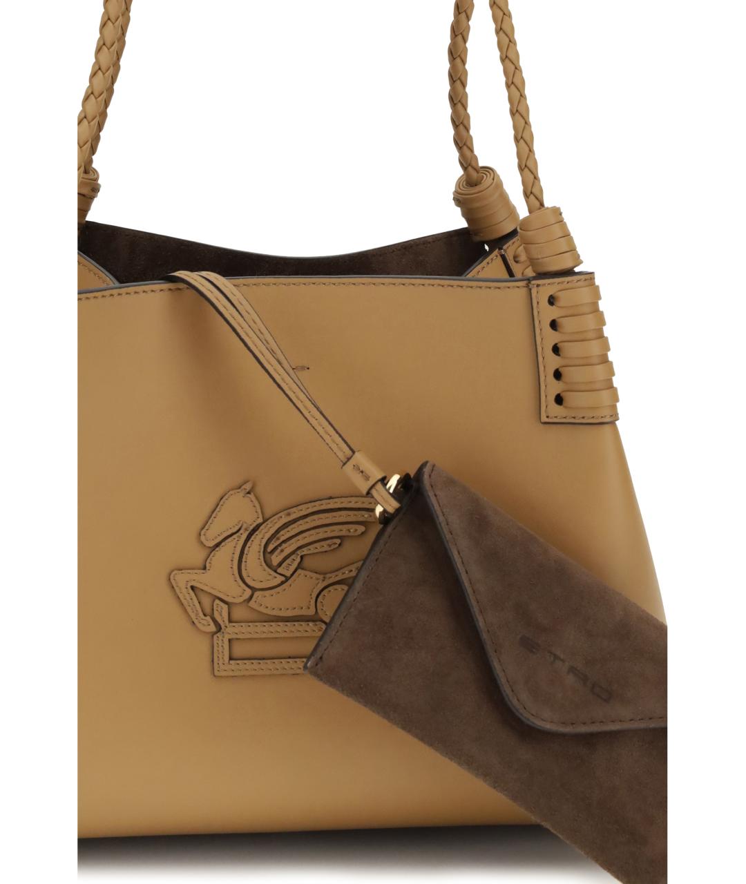 ETRO Бежевая кожаная сумка тоут, фото 4