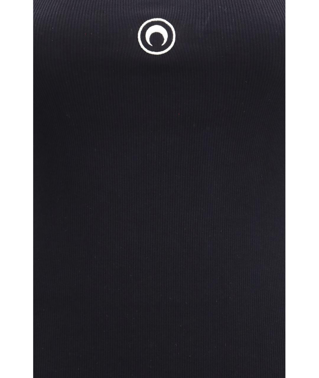 MARINE SERRE Черное хлопковое повседневное платье, фото 3