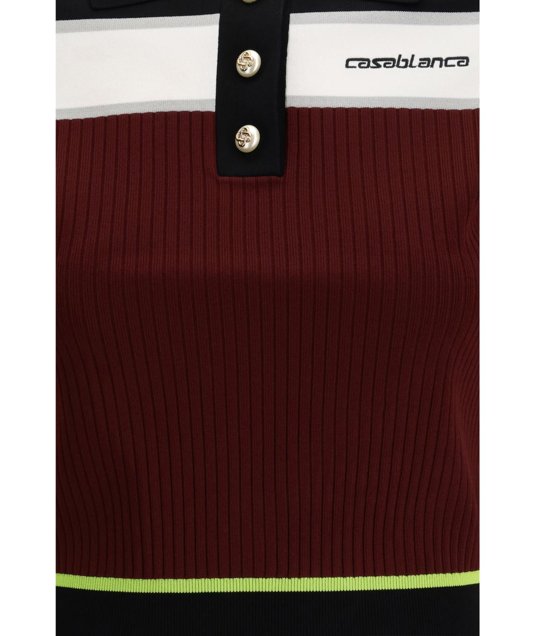 CASABLANCA Бордовая вискозная футболка, фото 3