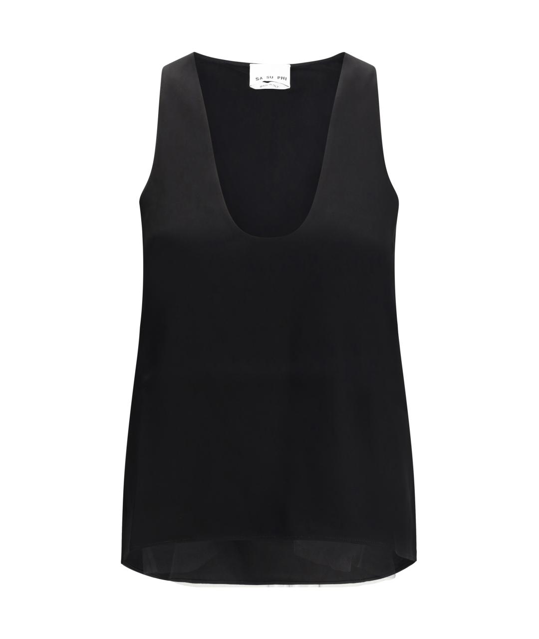 Sa Su Phi Черная шелковая майка, фото 1