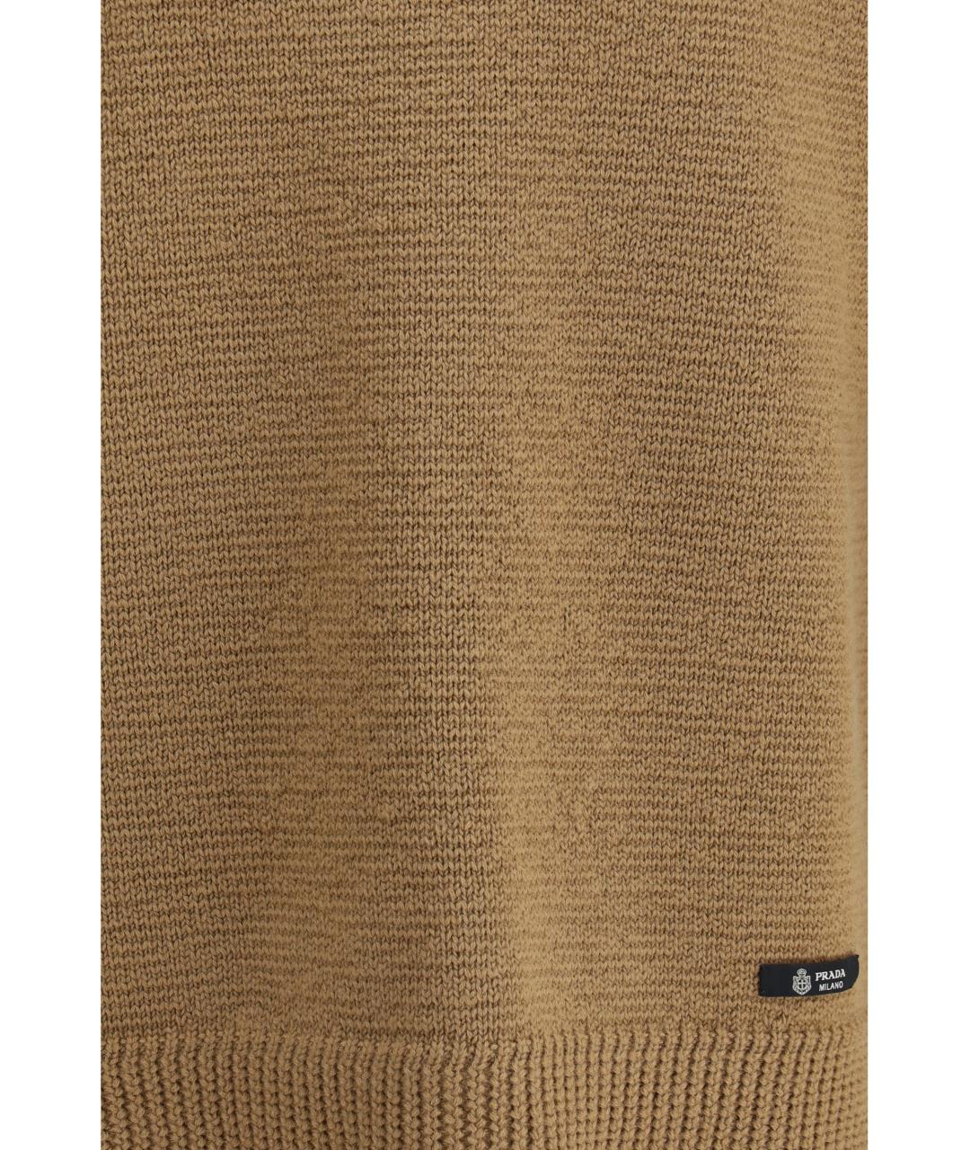 PRADA Бежевый шерстяной джемпер / свитер, фото 3