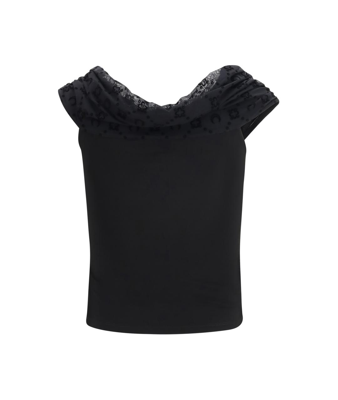 MARINE SERRE Черная вискозная майка, фото 2