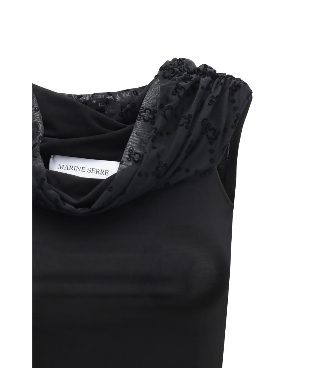 MARINE SERRE Черная вискозная майка, фото 3