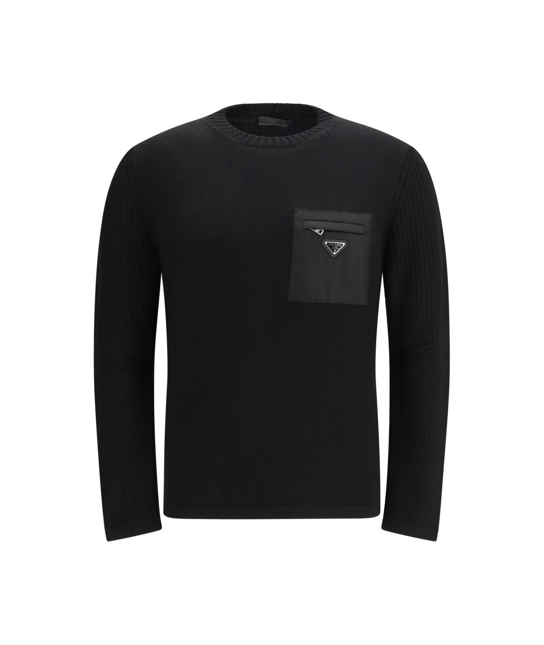 PRADA Черный шерстяной джемпер / свитер, фото 1