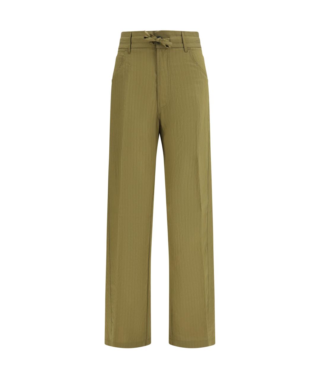 DARKPARK Хаки вискозные прямые брюки, фото 1