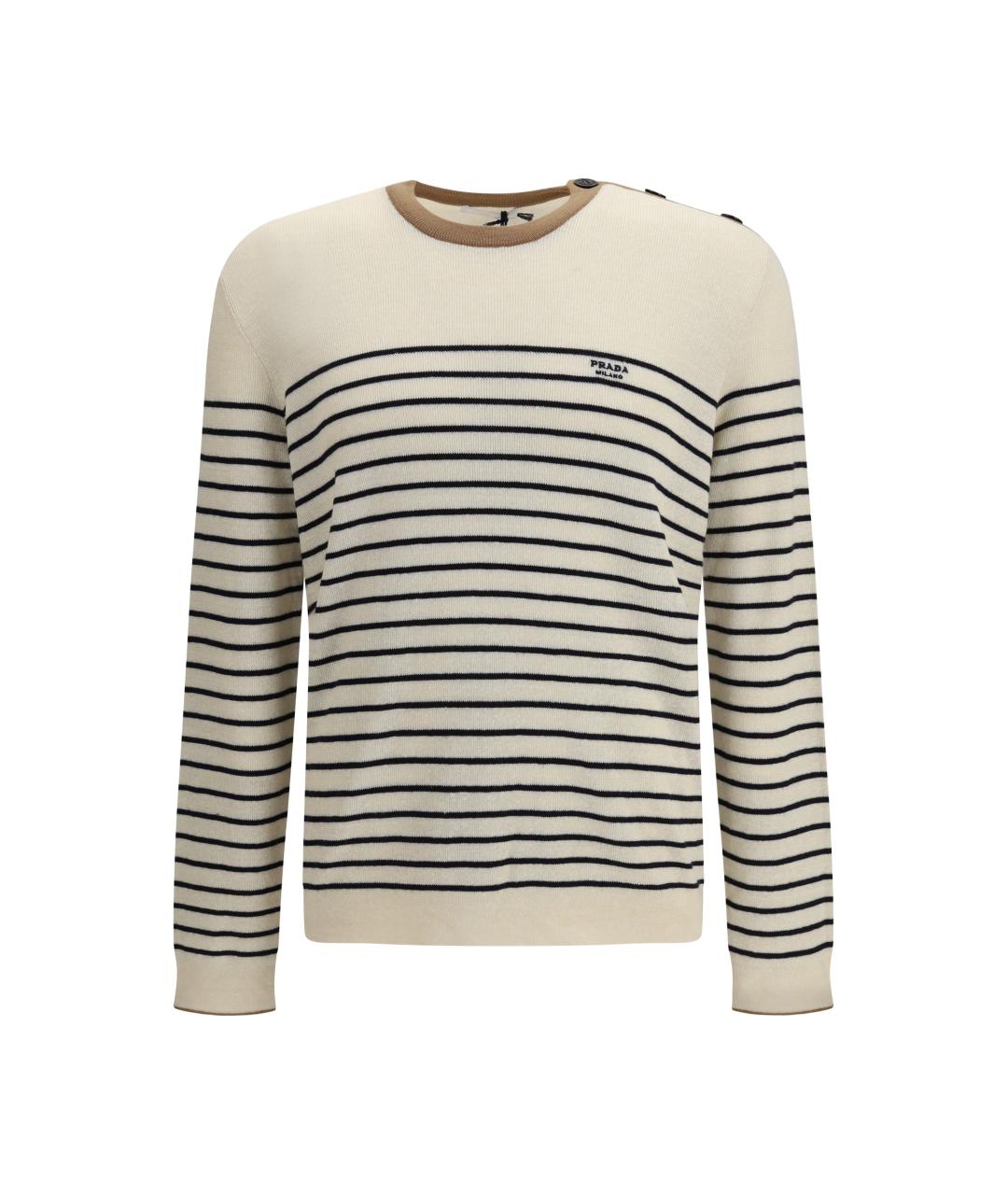 PRADA Бежевый льняной джемпер / свитер, фото 1