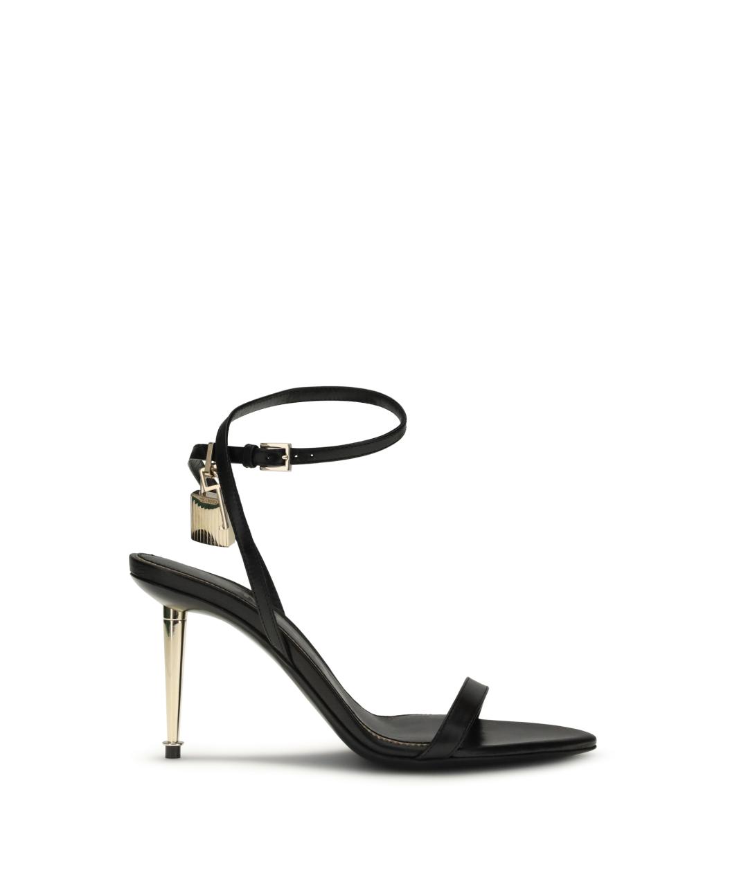 TOM FORD Черные кожаные босоножки, фото 1