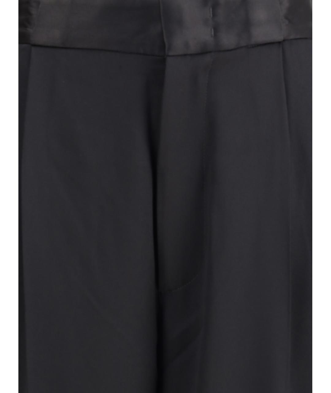 Sa Su Phi Черные шелковые прямые брюки, фото 3