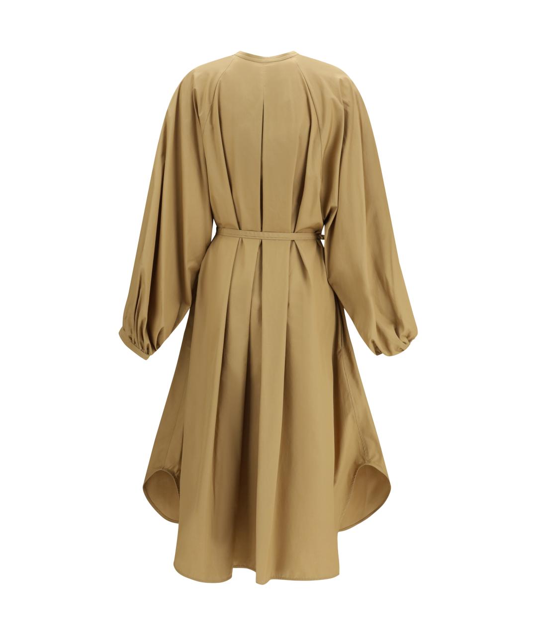 LOULOU STUDIO Бежевое хлопковое повседневное платье, фото 2