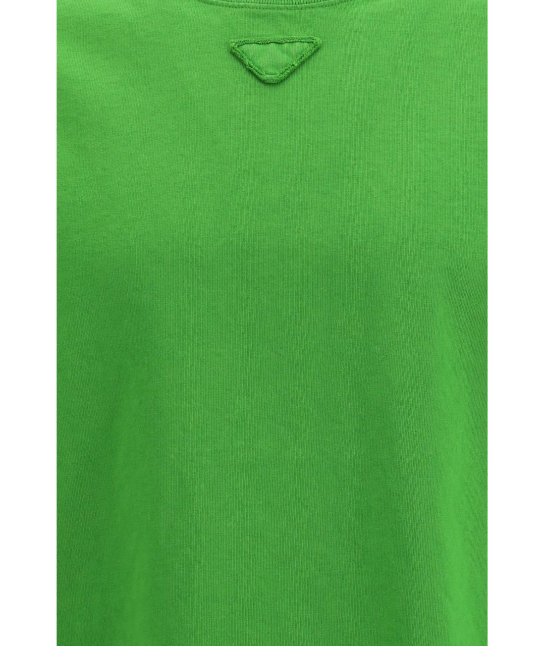 PRADA Зеленая хлопковая футболка, фото 3