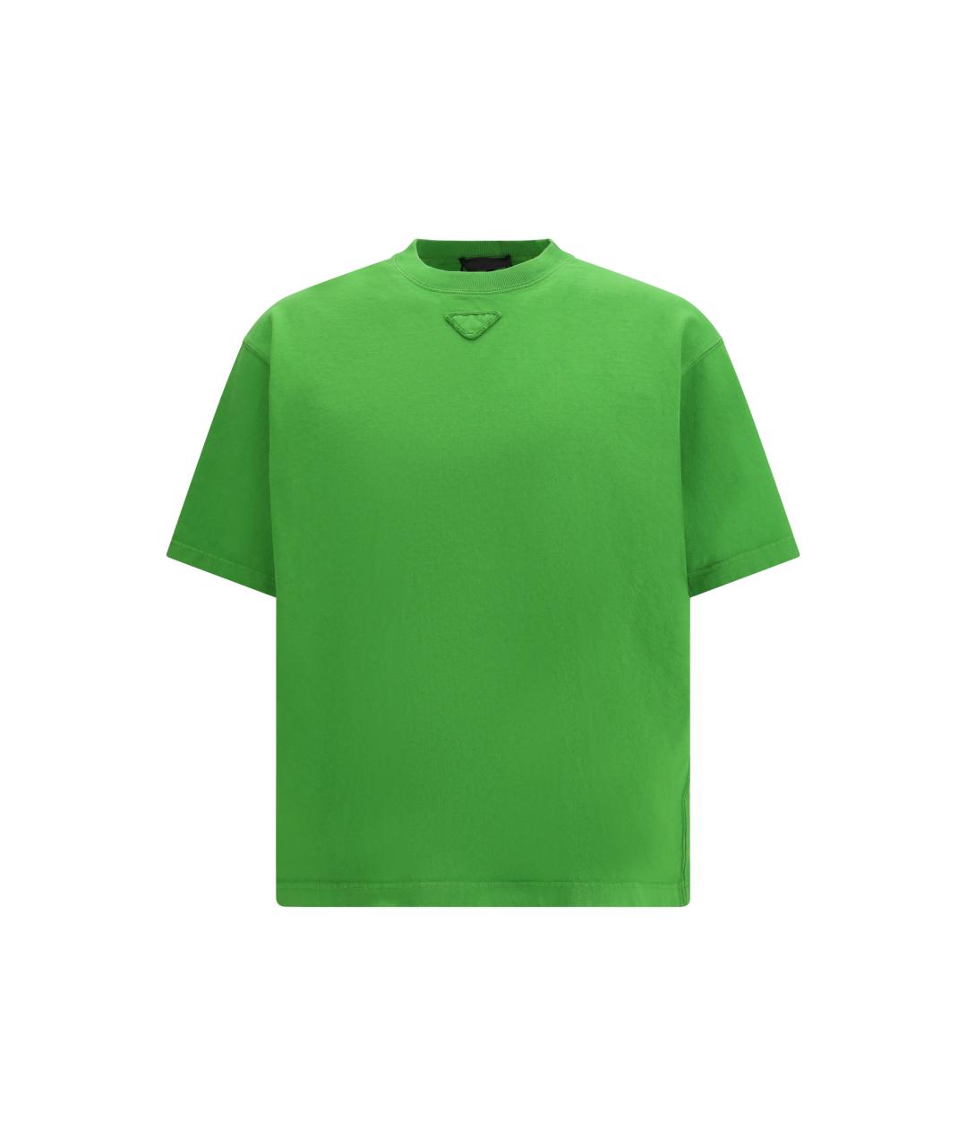 PRADA Зеленая хлопковая футболка, фото 1