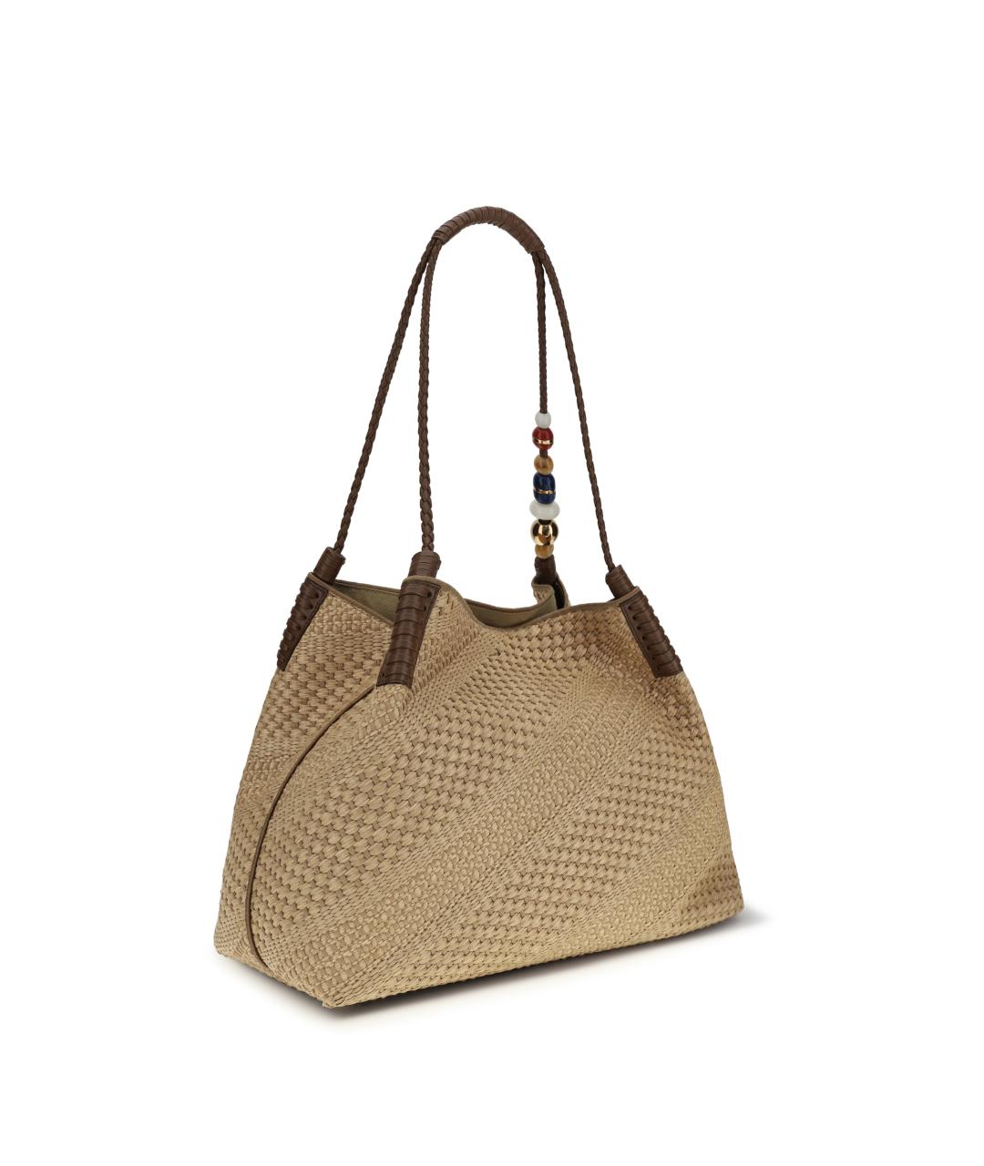 ETRO Бежевая пелетеная сумка с короткими ручками, фото 3