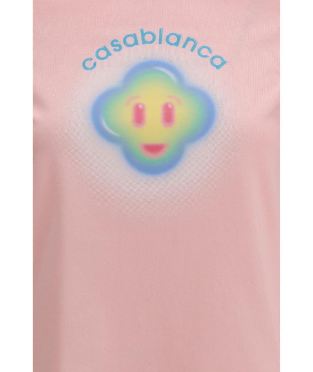 CASABLANCA Розовая хлопковая футболка, фото 3