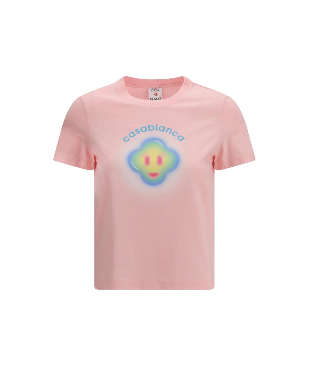 CASABLANCA Розовая хлопковая футболка, фото 4