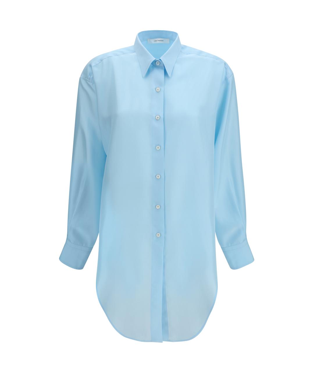 UMIT BENAN Голубая шелковая рубашка, фото 1