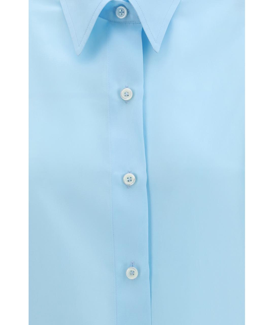 UMIT BENAN Голубая шелковая рубашка, фото 3