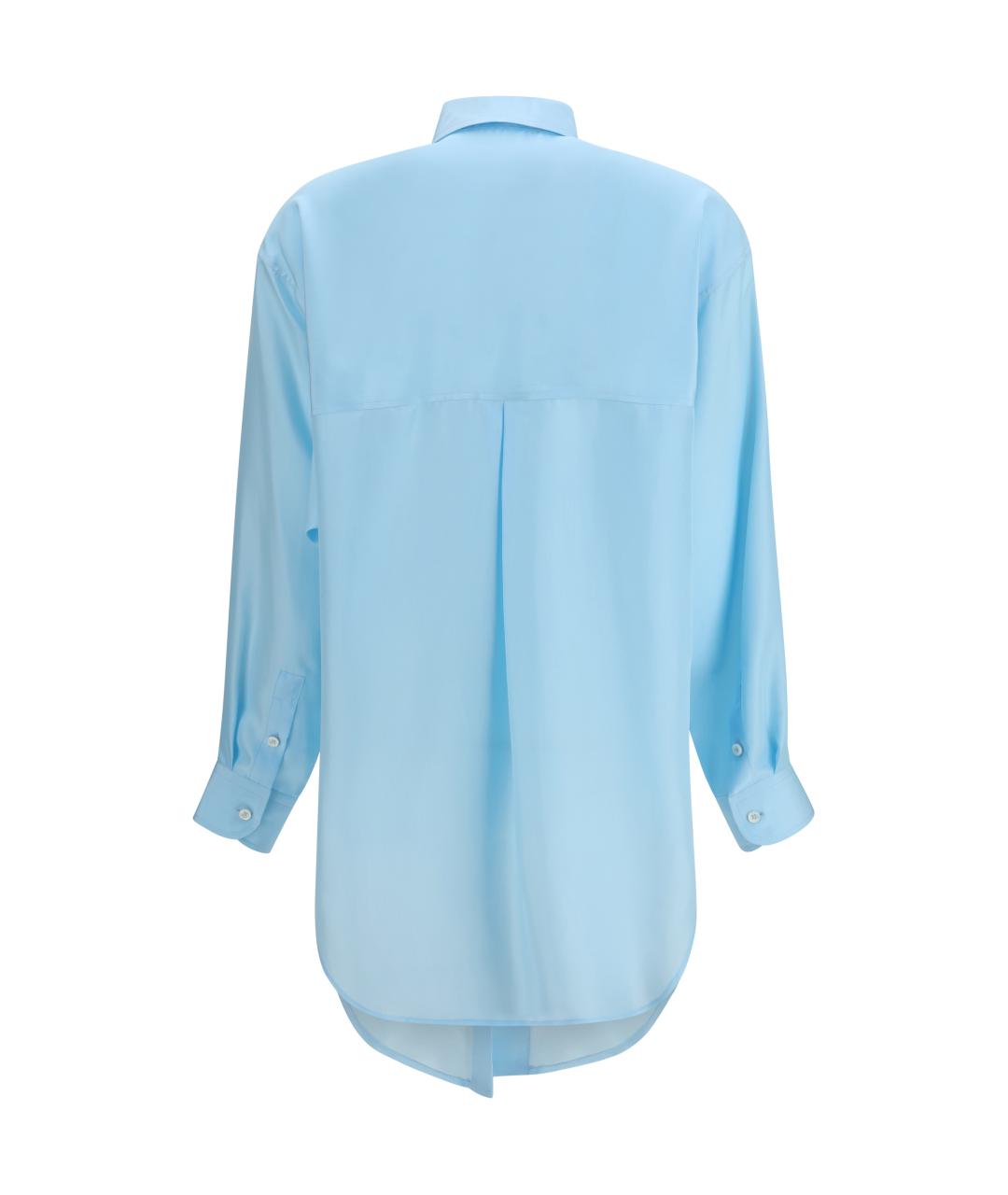 UMIT BENAN Голубая шелковая рубашка, фото 2