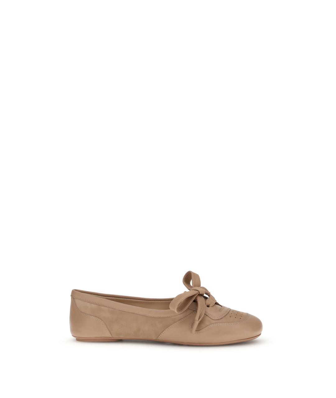 GIANVITO ROSSI Коричневые кожаные балетки, фото 1