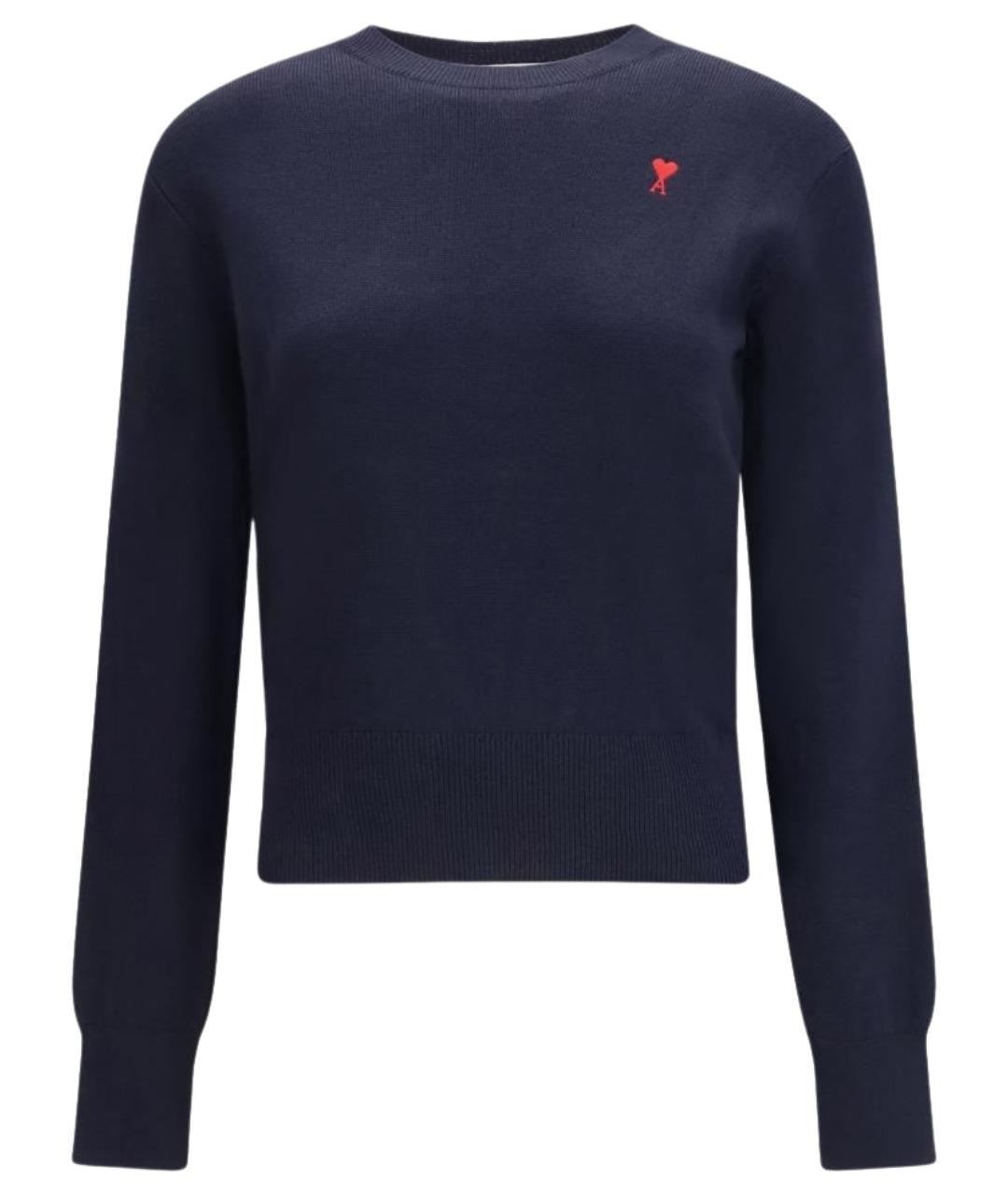 Ami Paris Темно-синий шерстяной джемпер / свитер, фото 1