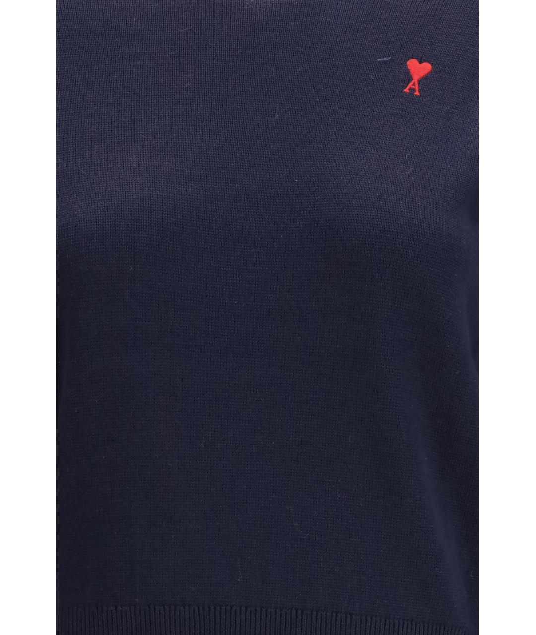 Ami Paris Темно-синий шерстяной джемпер / свитер, фото 3