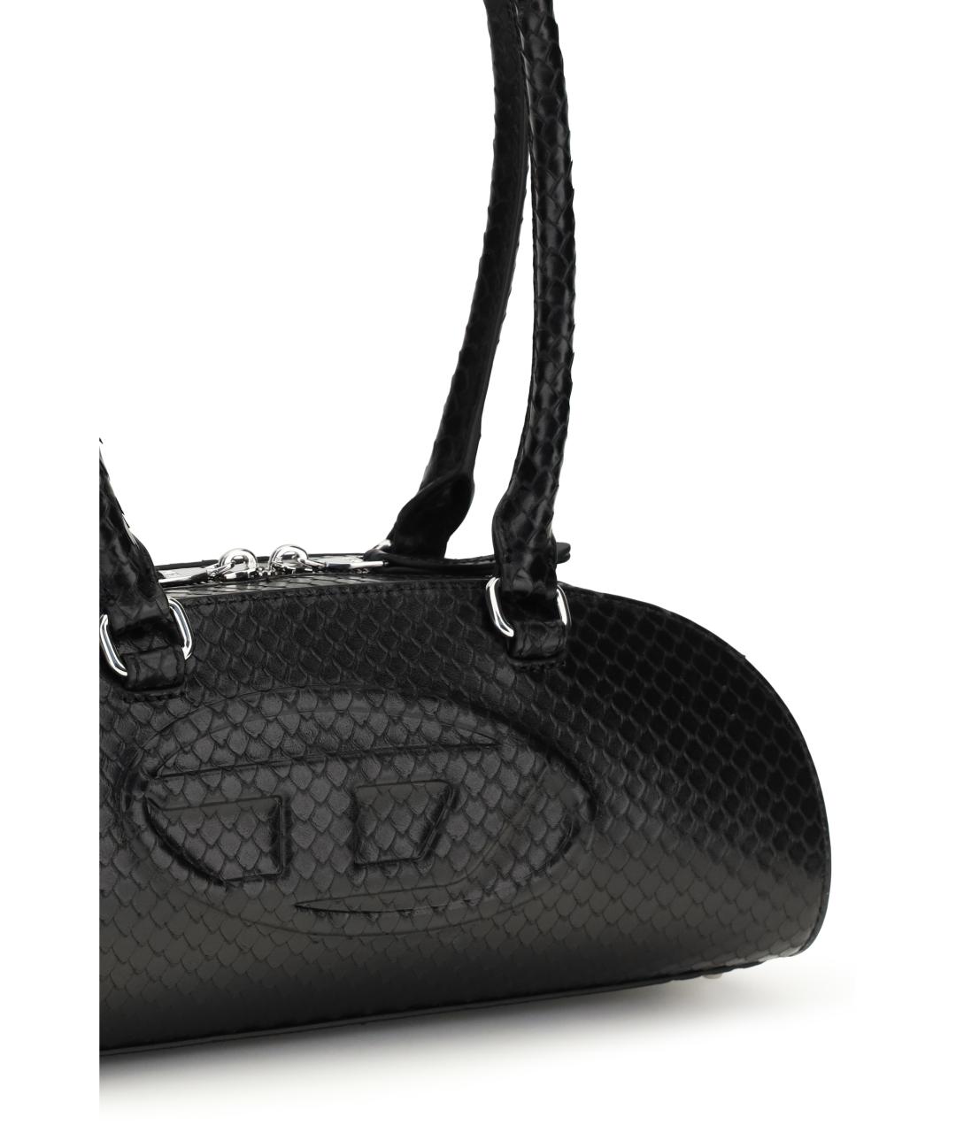 DIESEL Черная кожаная сумка через плечо, фото 4