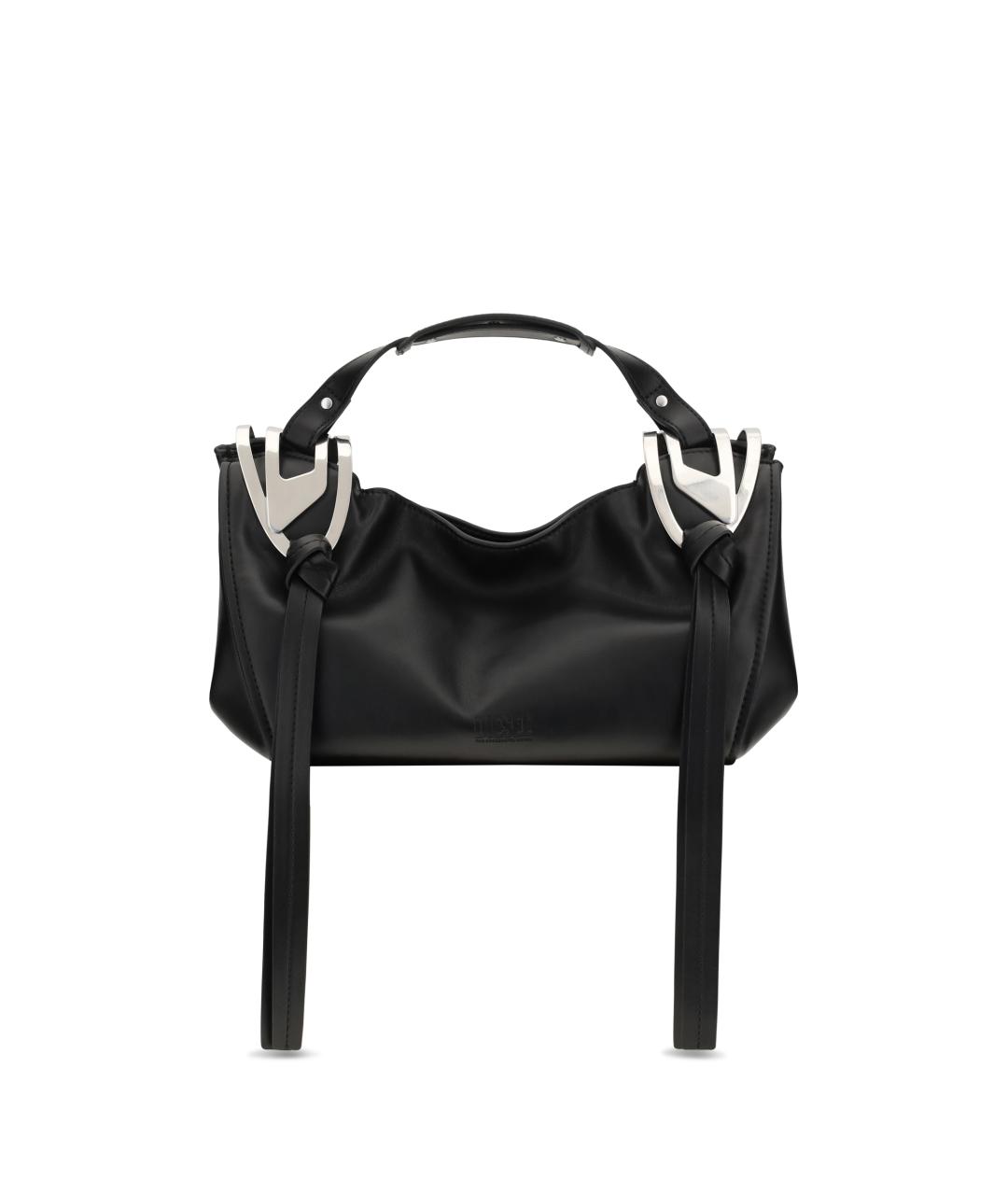 DIESEL Черная кожаная сумка с короткими ручками, фото 1