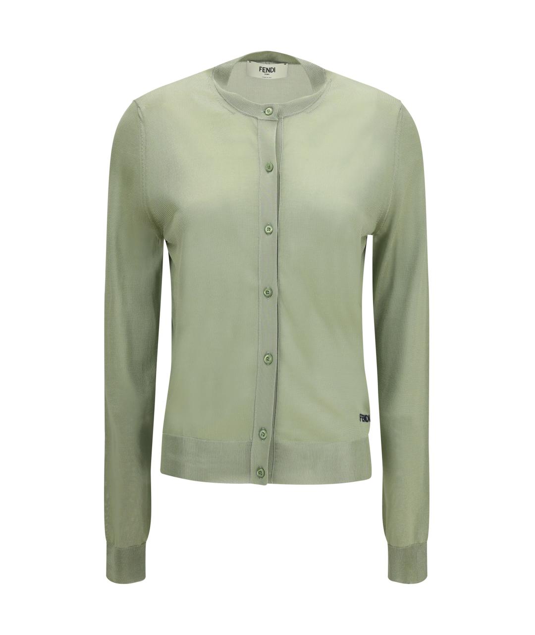 FENDI Зеленый вискозный кардиган, фото 1