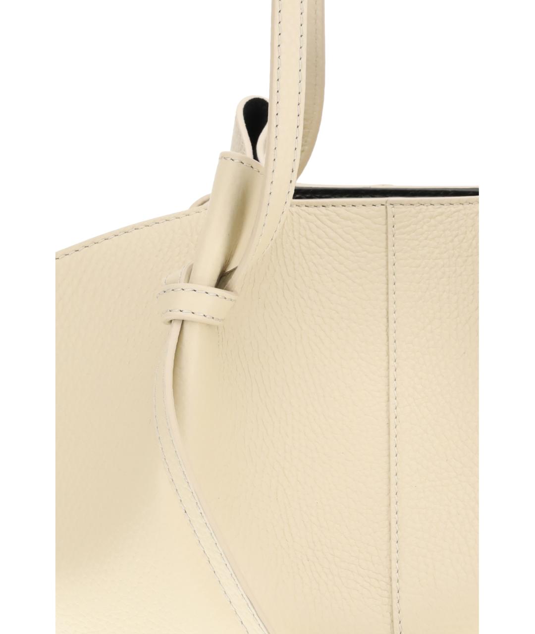 YUZEFI Бежевая кожаная сумка тоут, фото 4