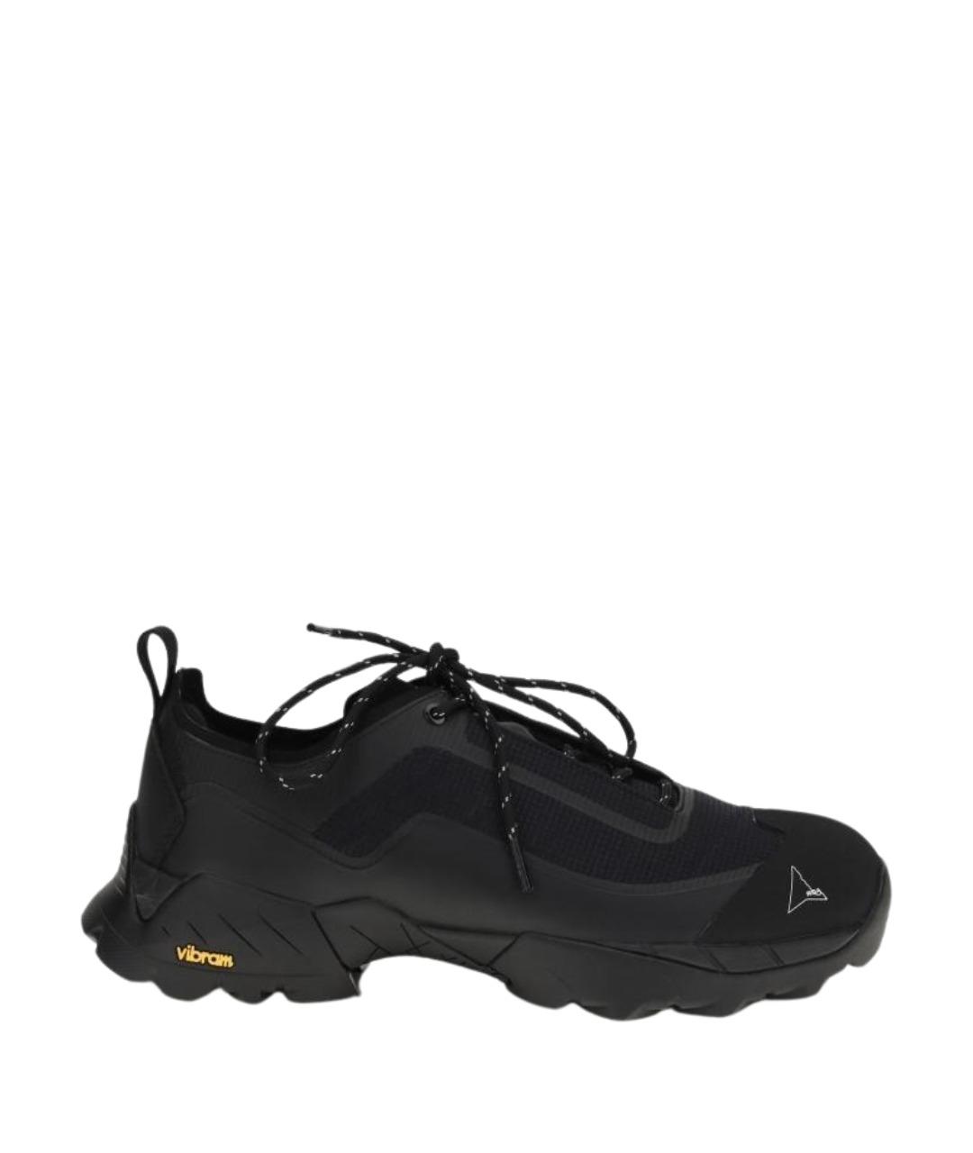 ROA Черные текстильные низкие кроссовки / кеды, фото 1