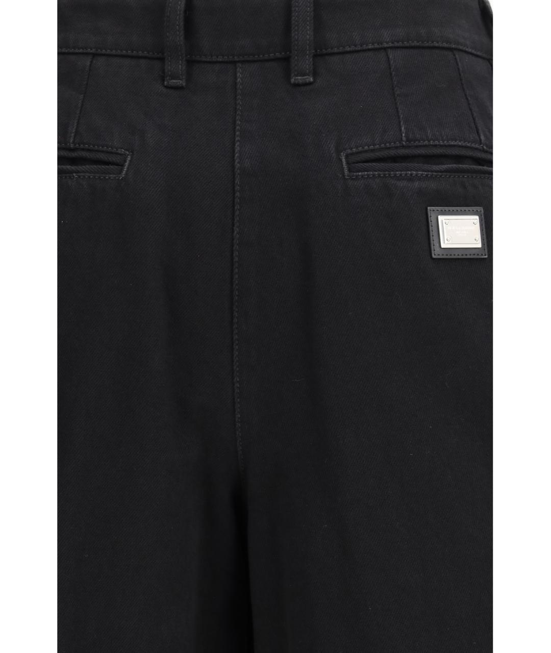 DOLCE&GABBANA Черные хлопковые прямые джинсы, фото 3