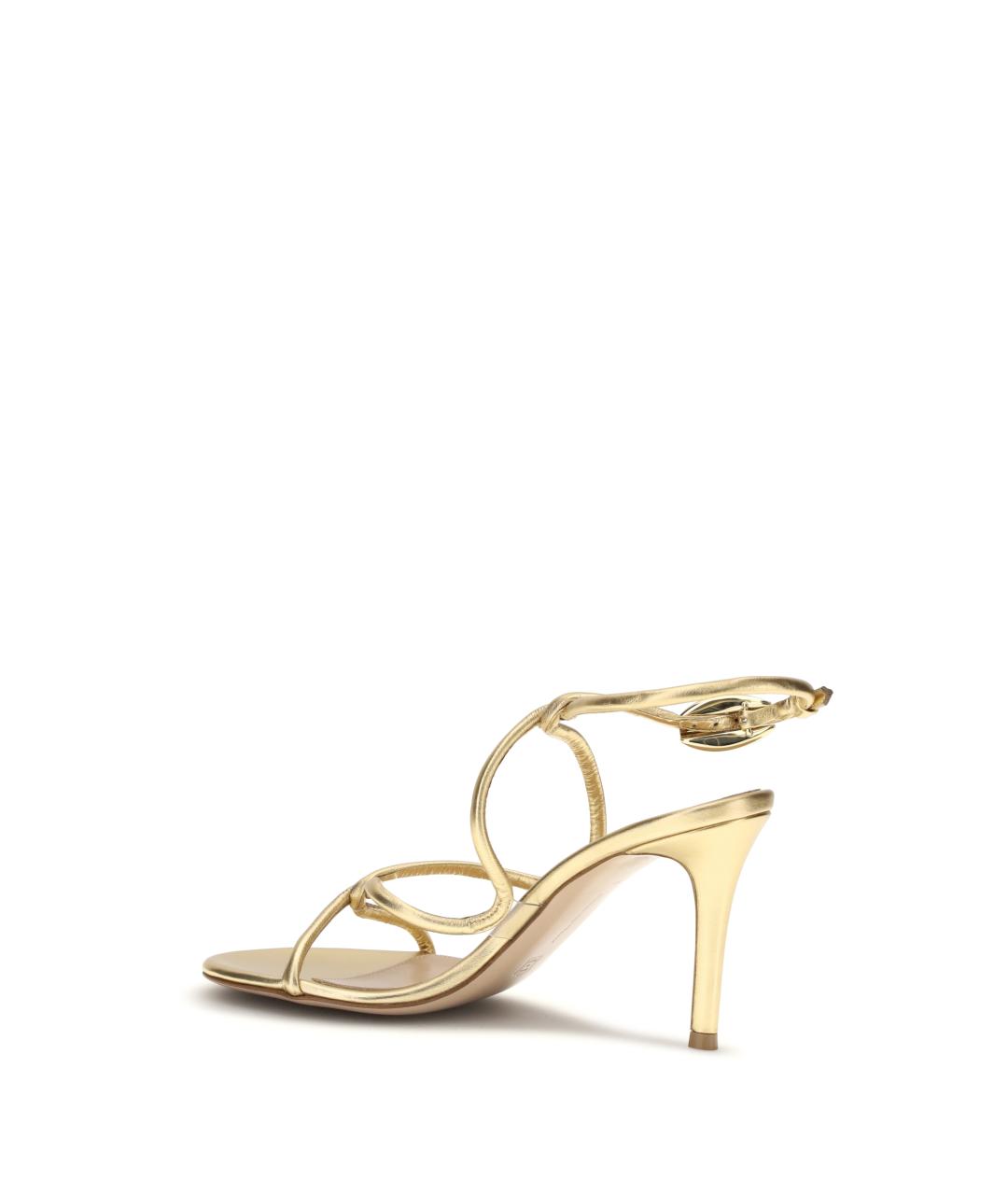 GIANVITO ROSSI Золотые кожаные босоножки, фото 3