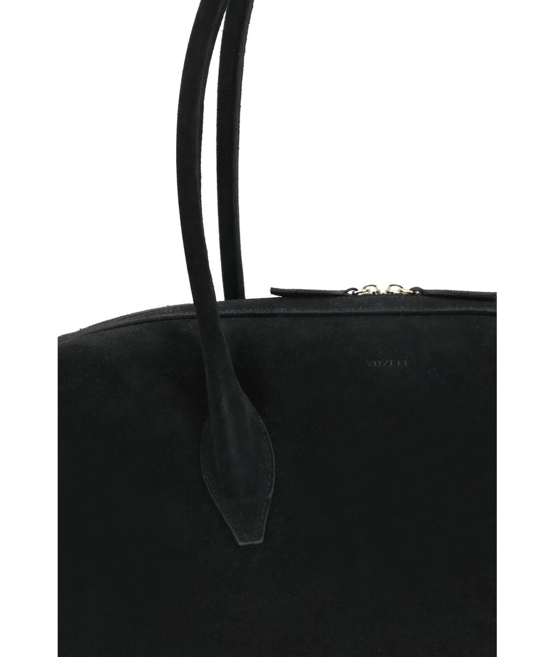 YUZEFI Черная замшевая сумка с короткими ручками, фото 4