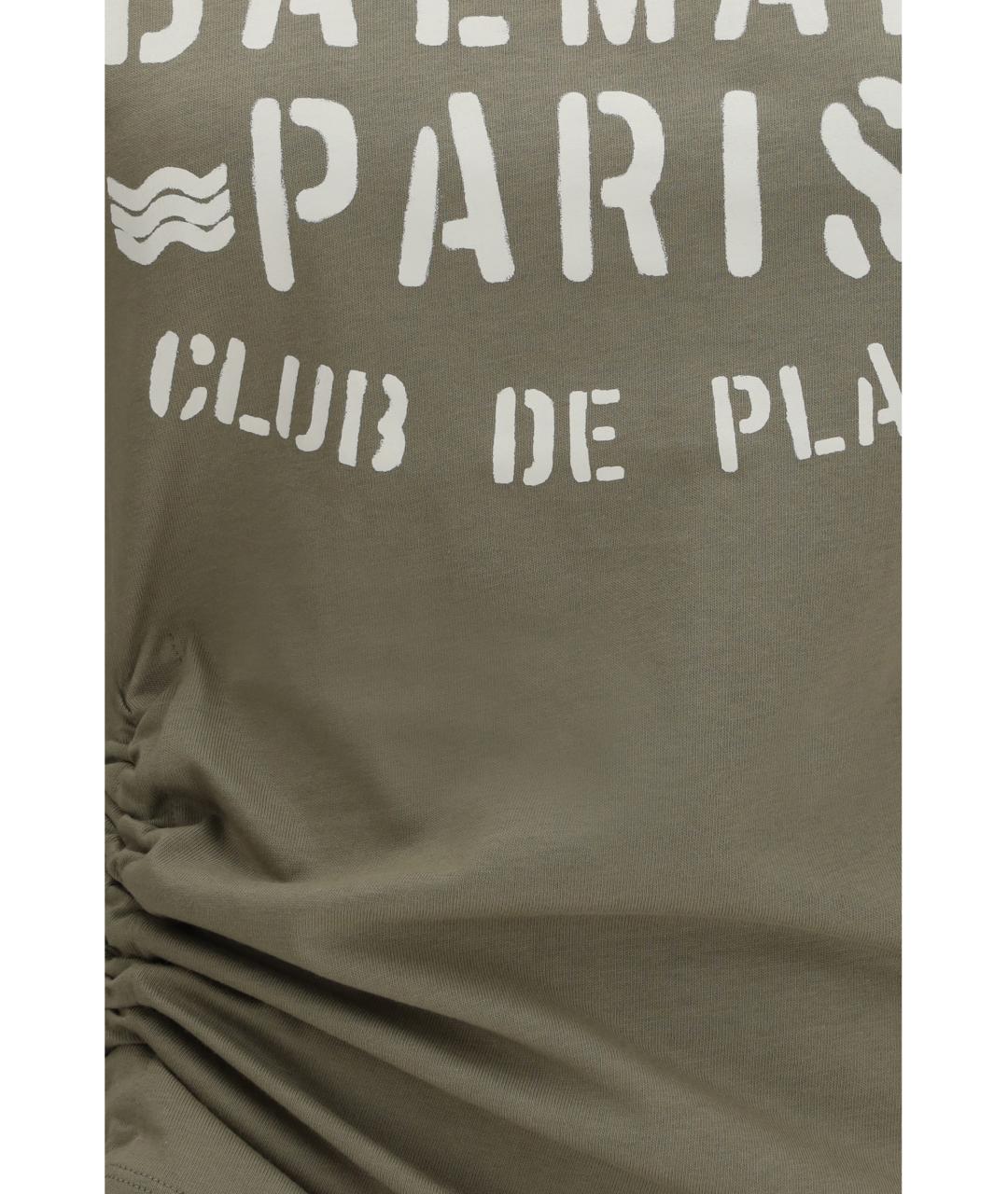 BALMAIN Бежевая хлопковая футболка, фото 3