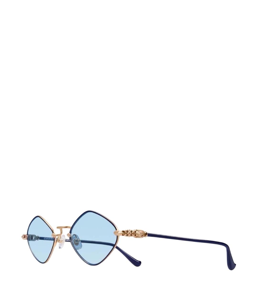 CHROME HEARTS Бирюзовые металлические солнцезащитные очки, фото 1