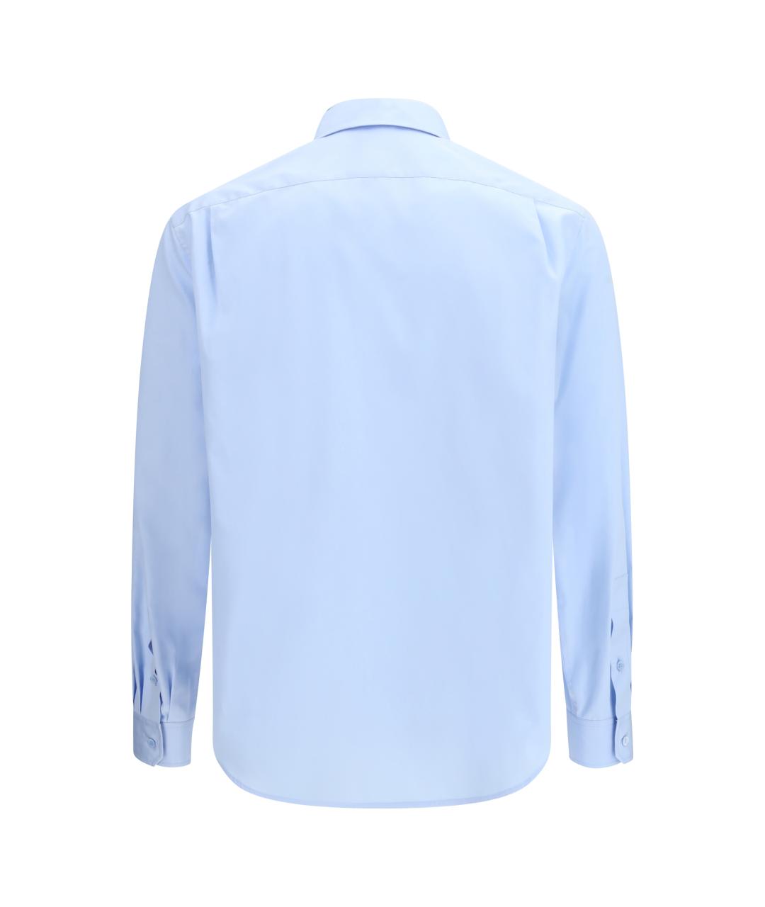 LOEWE Голубая хлопко-полиэстеровая классическая рубашка, фото 2