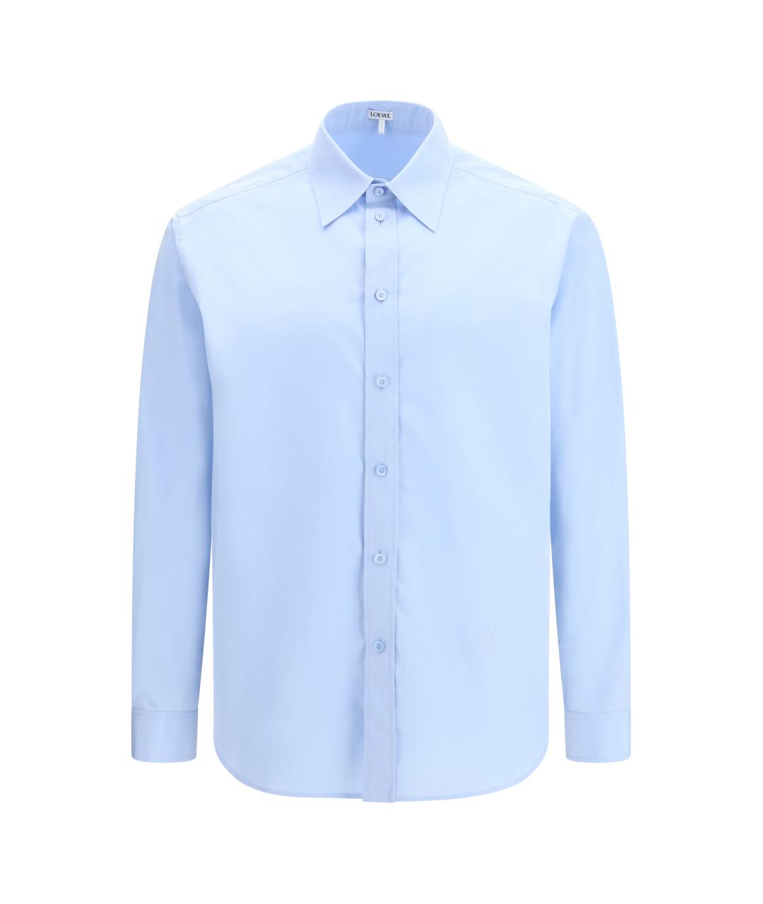 LOEWE Голубая хлопко-полиэстеровая классическая рубашка, фото 1