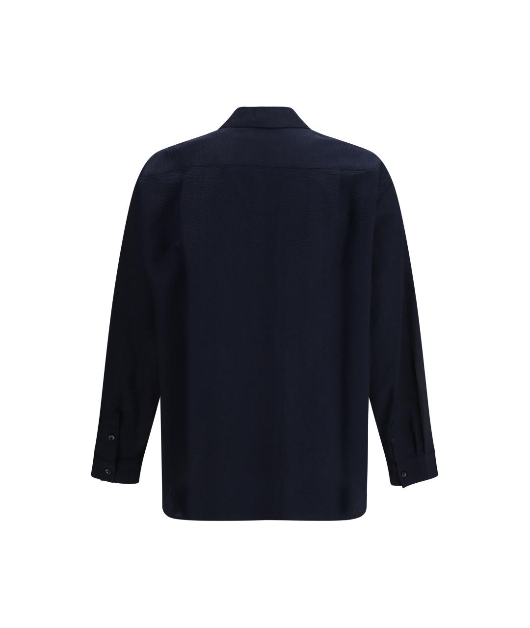 GIORGIO ARMANI Темно-синяя хлопковая классическая рубашка, фото 2