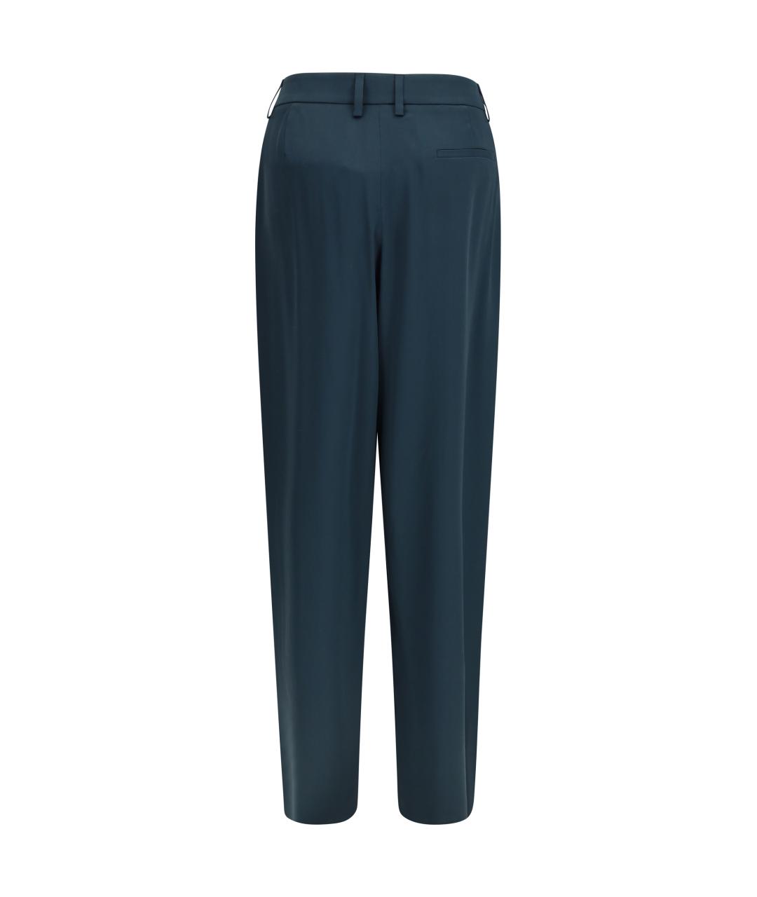 GIORGIO ARMANI Зеленые шелковые прямые брюки, фото 2