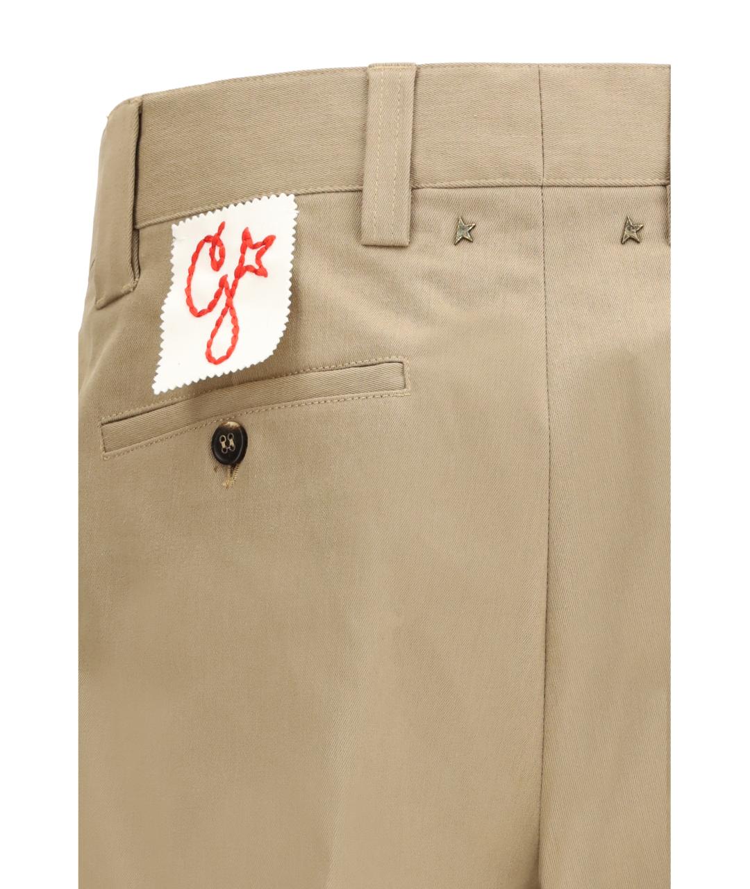 GOLDEN GOOSE DELUXE BRAND Хаки хлопковые повседневные брюки, фото 3