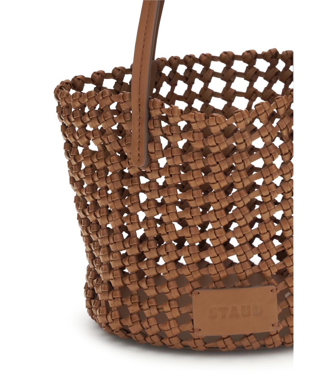 STAUD Коричневая кожаная сумка тоут, фото 4
