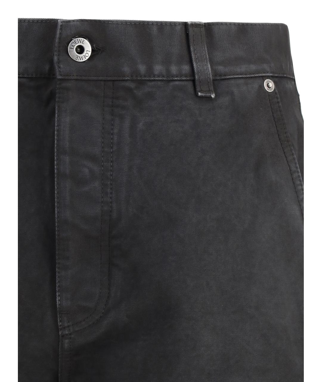 LOEWE Антрацитовые хлопковые прямые джинсы, фото 3