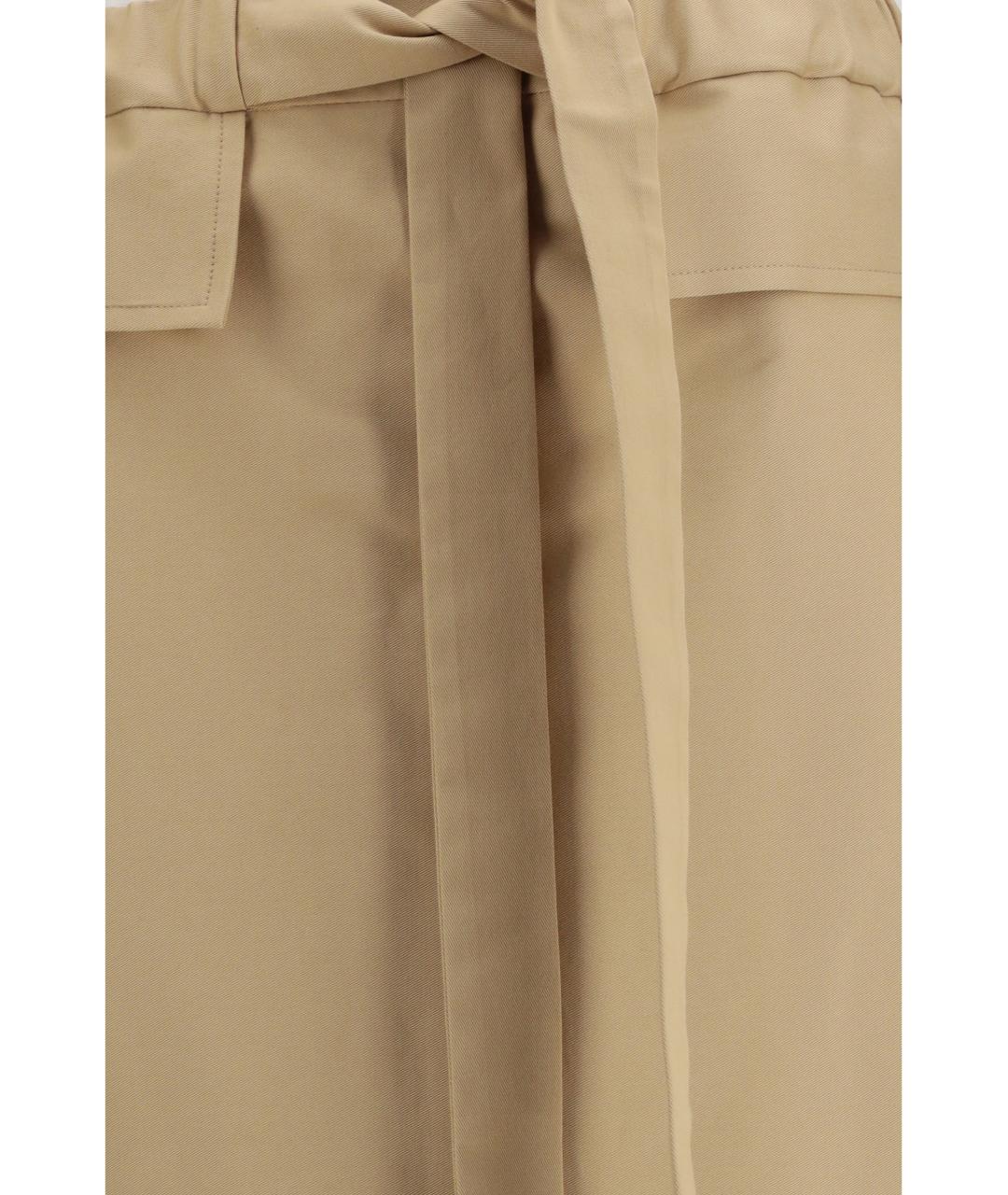 FABIANA FILIPPI Бежевая хлопко-эластановая юбка миди, фото 3