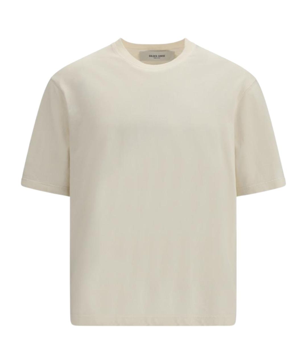 GOLDEN GOOSE DELUXE BRAND Белая хлопковая футболка, фото 1